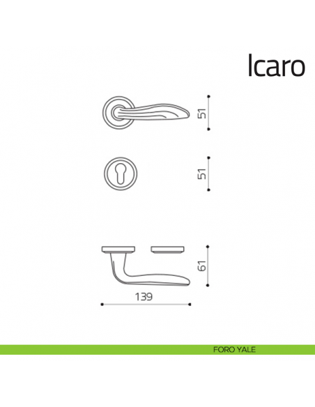 Maniglia per porta Icaro Olivari foro yale