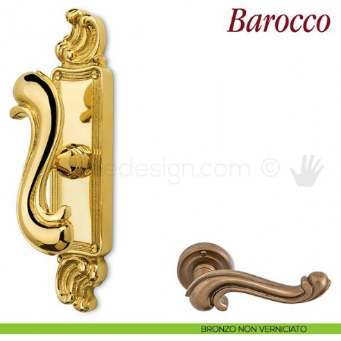 Maniglia per finestra cremonese Barocco Antologhia bronzo non verniciato