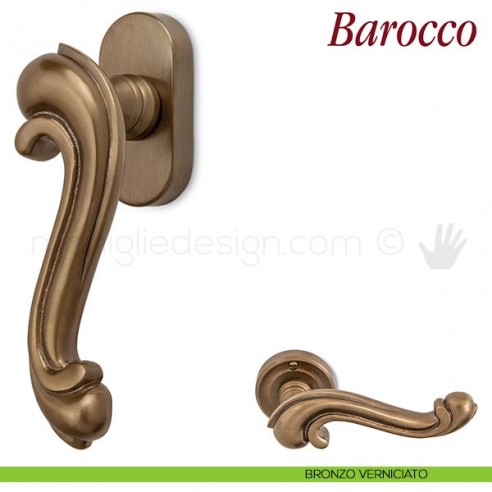 Maniglia per finestra martellina DK Barocco Antologhia bronzo verniciato
