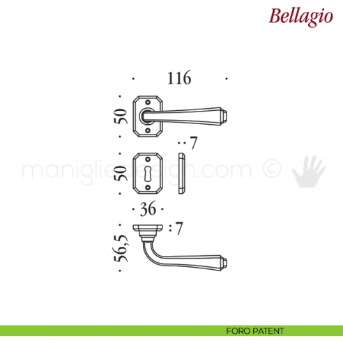 Maniglie per porta Bellagio Antologhia senza molla foro patent