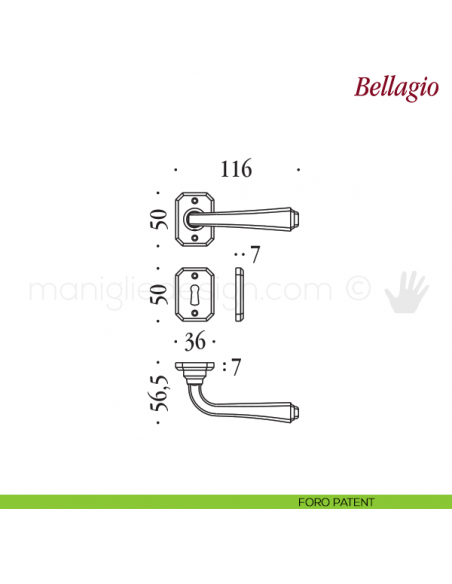 Maniglie per porta Bellagio Antologhia senza molla foro patent