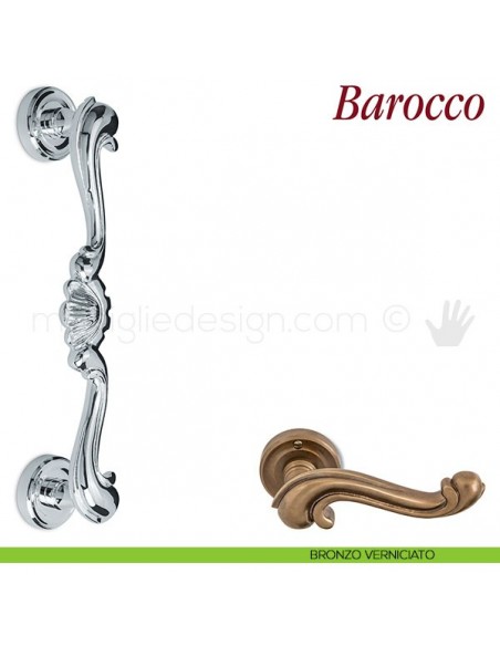 Maniglione per porta Barocco Antologhia bronzo verniciato