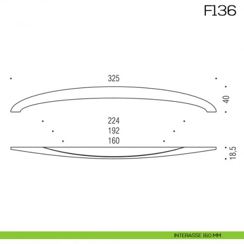 Maniglia per mobile F136 Formae interasse 160 mm
