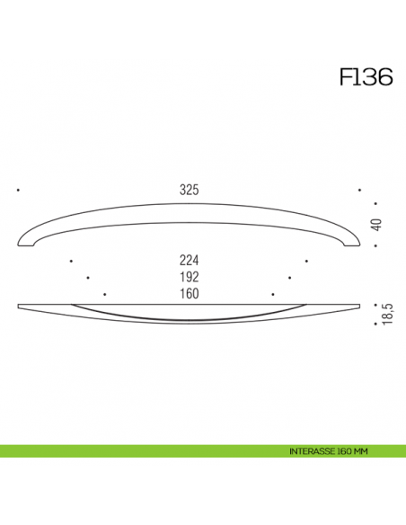 Maniglia per mobile F136 Formae interasse 160 mm