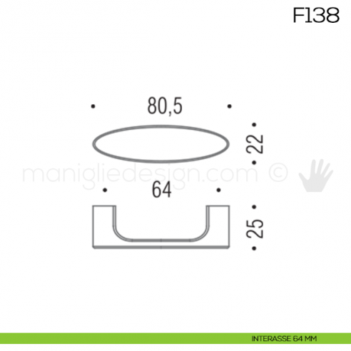 Maniglia per mobile F138 Formae interasse 64 mm