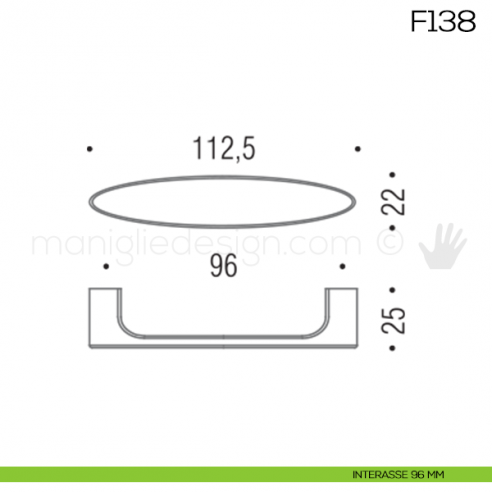 Maniglia per mobile F138 Formae interasse 96 mm