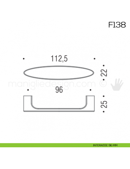 Maniglia per mobile F138 Formae interasse 96 mm