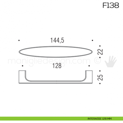 Maniglia per mobile F138 Formae interasse 128 mm