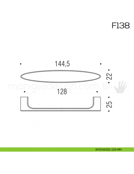 Maniglia per mobile F138 Formae interasse 128 mm