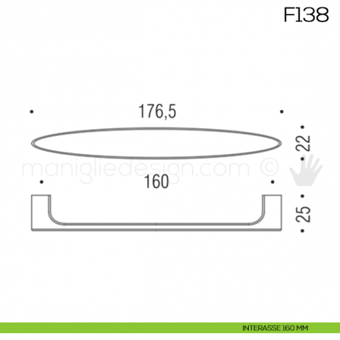 Maniglia per mobile F138 Formae interasse 160 mm