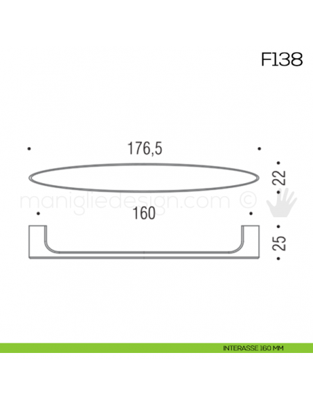 Maniglia per mobile F138 Formae interasse 160 mm