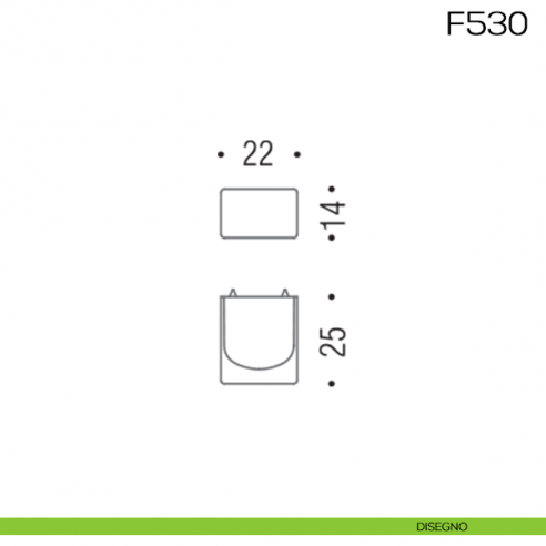 Pomolo per mobile F530 Formae disegno