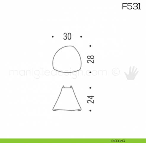 Pomolo per mobile F531 Formae disegno