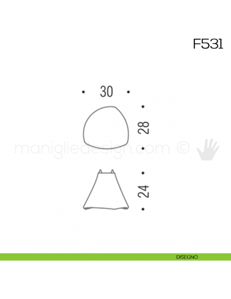 Pomolo per mobile F531 Formae disegno