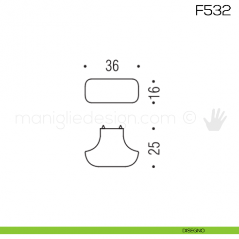 Pomolo per mobile F532 Formae disegno