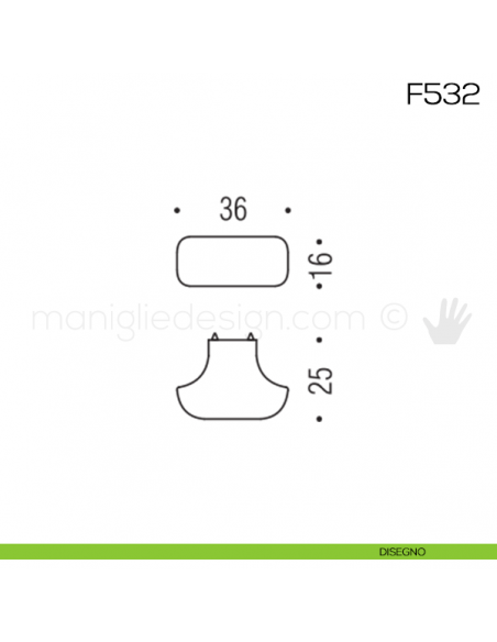 Pomolo per mobile F532 Formae disegno