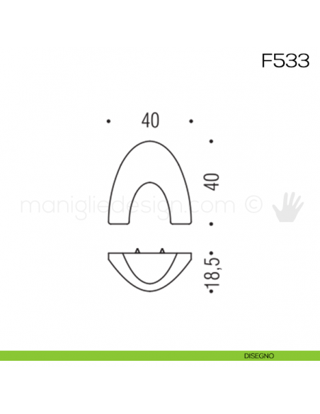 Pomolo per mobile F533 Formae disegno