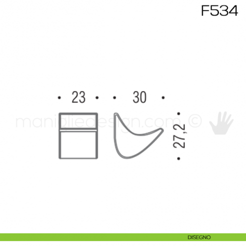 Pomolo per mobile F534 Formae disegno