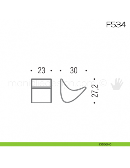 Pomolo per mobile F534 Formae disegno