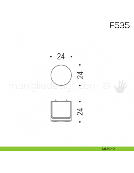 Pomolo per mobile F535 Formae disegno