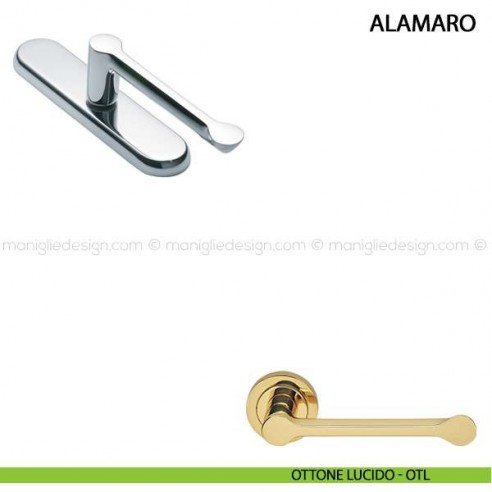 Maniglia cremonese per finestra Alamaro Manital ottone lucido