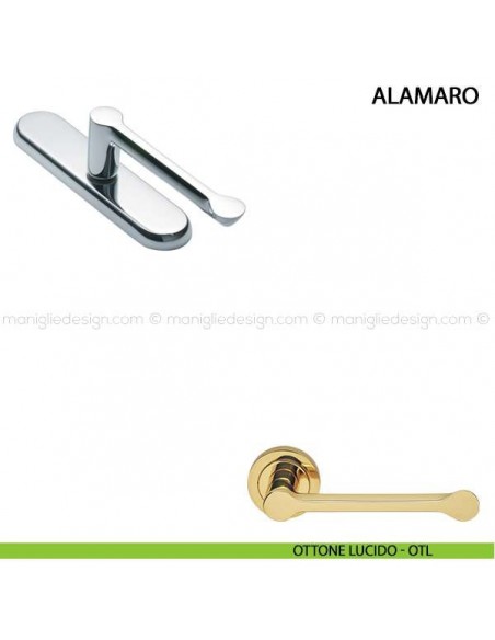 Maniglia cremonese per finestra Alamaro Manital ottone lucido