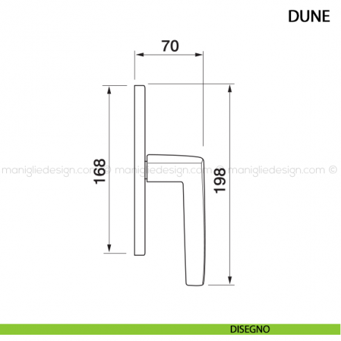 Maniglia cremonese per finestra Dune Manital disegno