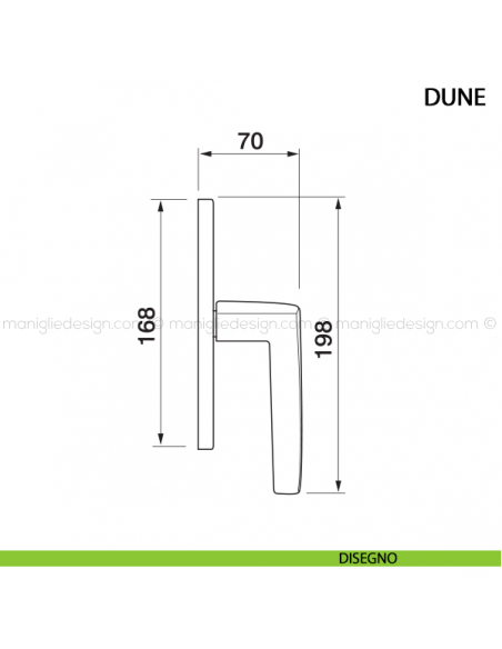 Maniglia cremonese per finestra Dune Manital disegno