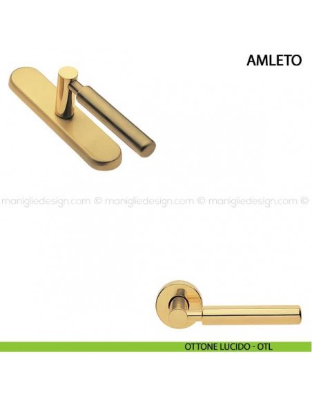 Maniglia cremonese per finestra Amleto Manital ottone lucido