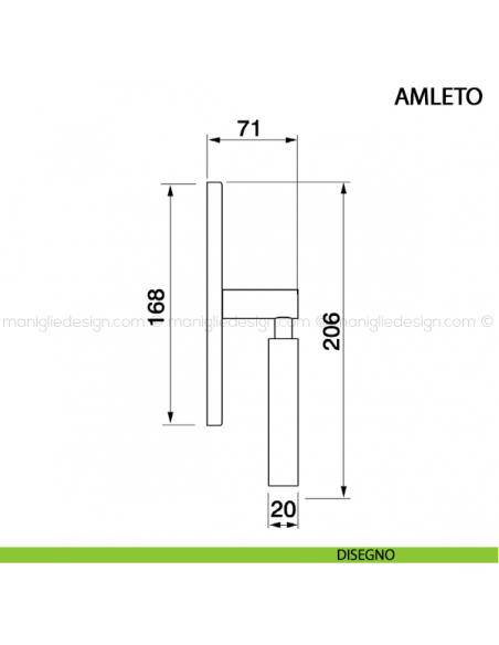 Maniglia cremonese per finestra Amleto Manital disegno
