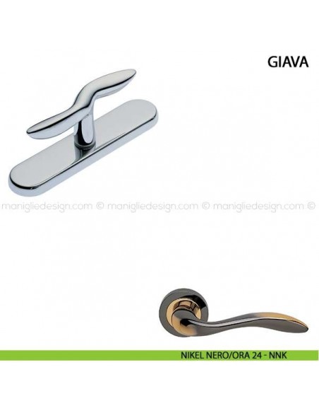 Maniglia cremonese per finestra Giava Manital nikel nero/oro 24K