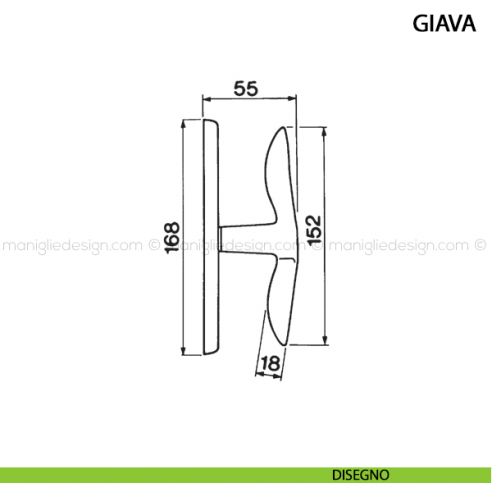 Maniglia cremonese per finestra Giava Manital disegno
