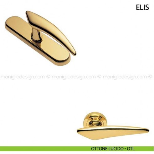 Maniglia cremonese per finestra Elis Manital ottone lucido