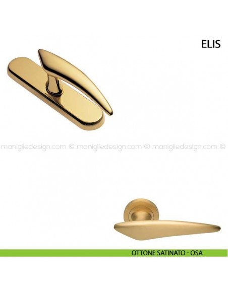 Maniglia cremonese per finestra Elis Manital ottone satinato