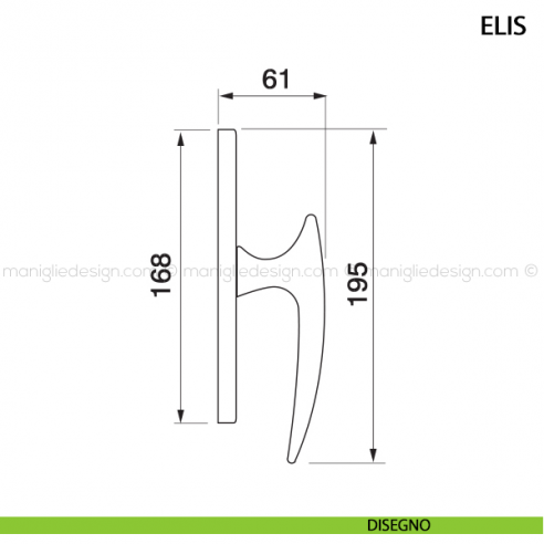 Maniglia cremonese per finestra Elis Manital disegno