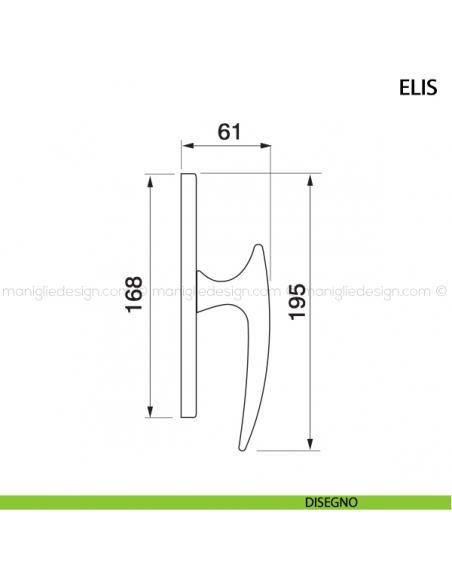 Maniglia cremonese per finestra Elis Manital disegno