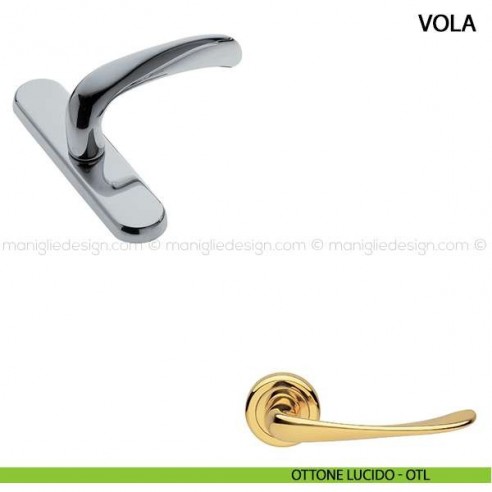 Maniglia cremonese per finestra Vola Manital ottone lucido