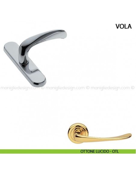 Maniglia cremonese per finestra Vola Manital ottone lucido