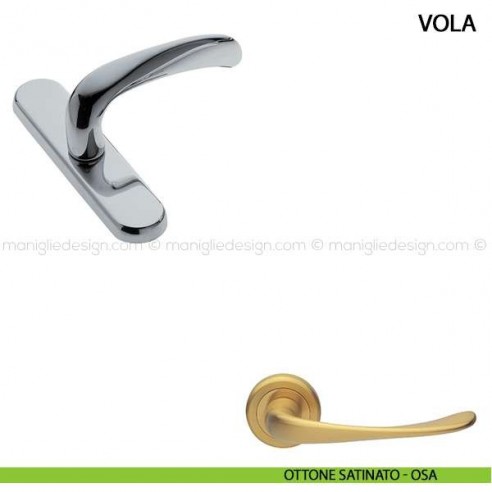 Maniglia cremonese per finestra Vola Manital ottone satinato