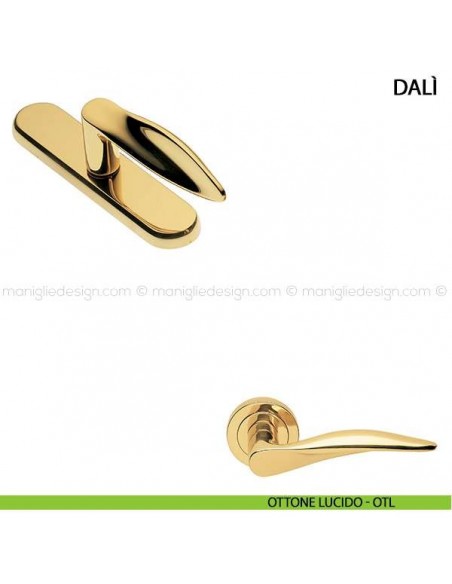 Maniglia cremonese per finestra Dalì Manital ottone lucido
