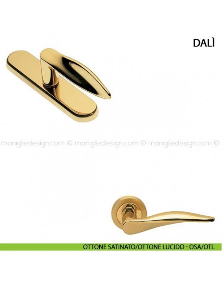 Maniglia cremonese per finestra Dalì Manital ottone satinato/ottone lucido