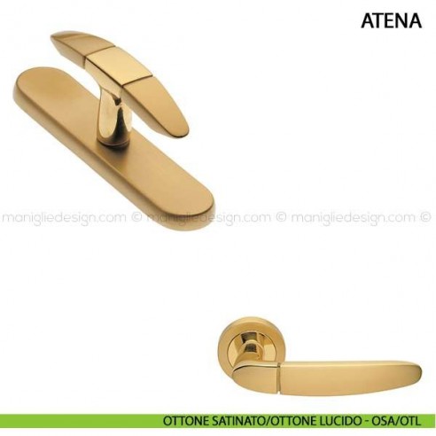 Maniglia cremonese per finestra Atena Manital ottone satinato/ottone lucido