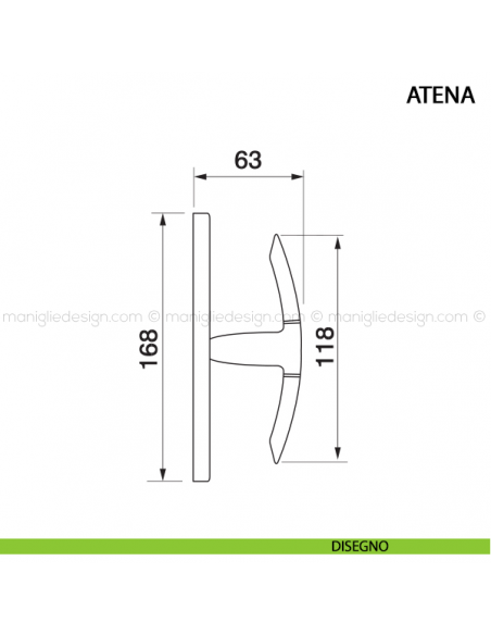 Maniglia cremonese per finestra Atena Manital disegno