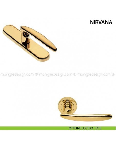 Maniglia cremonese per finestra Nirvana Manital ottone lucido