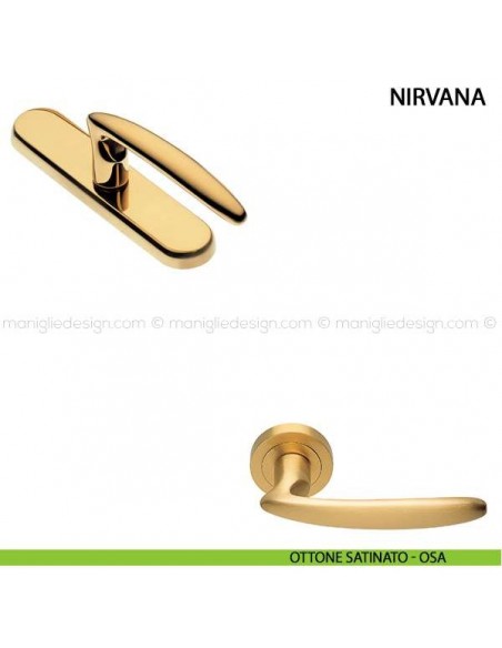 Maniglia cremonese per finestra Nirvana Manital ottone satinato