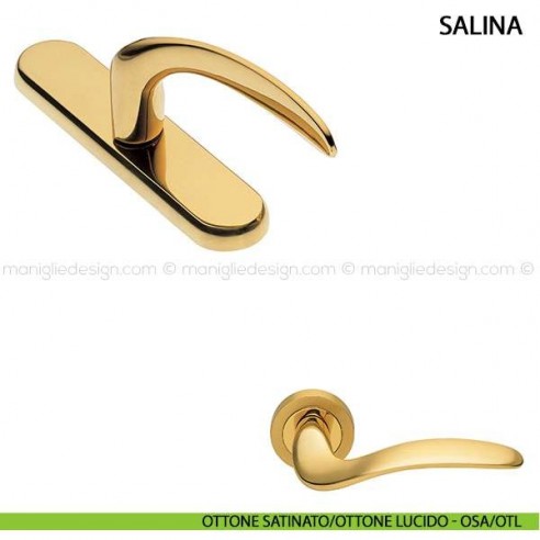 Maniglia cremonese per finestra Salina Manital ottone satinato/ottone lucido