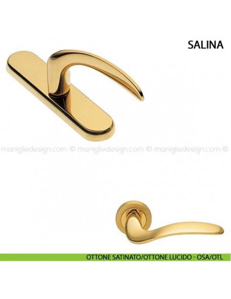 Maniglia cremonese per finestra Salina Manital ottone satinato/ottone lucido