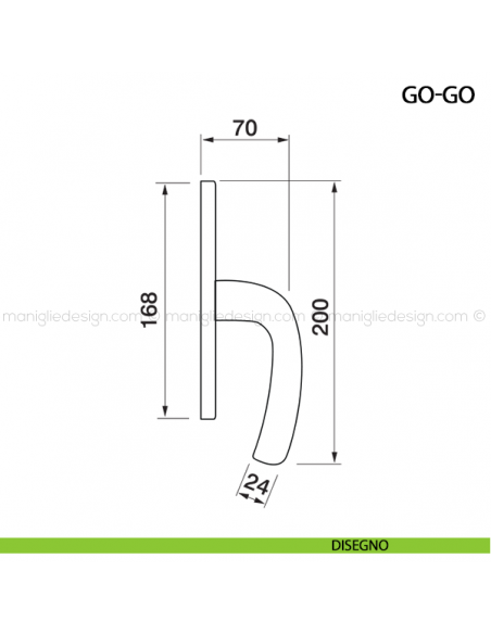 Maniglia cremonese per finestra Go-Go Manital disegno