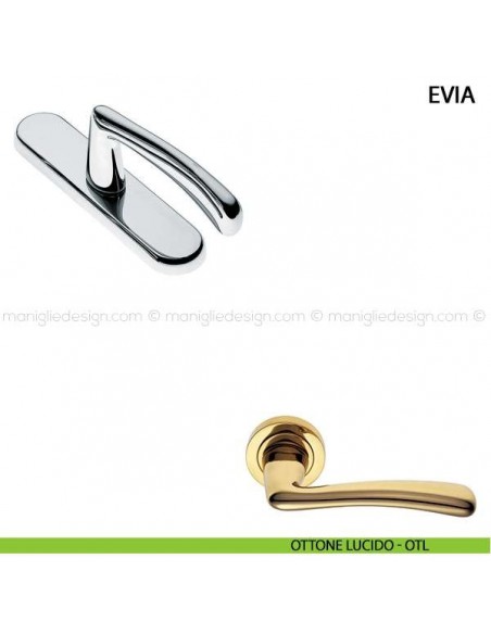 Maniglia cremonese per finestra Evia Manital ottone lucido