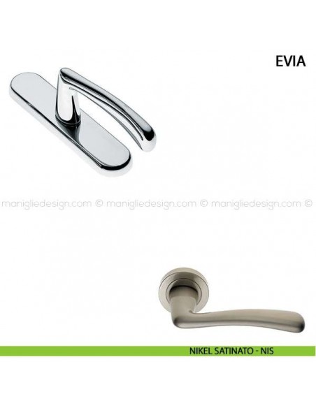 Maniglia cremonese per finestra Evia Manital nikel satinato